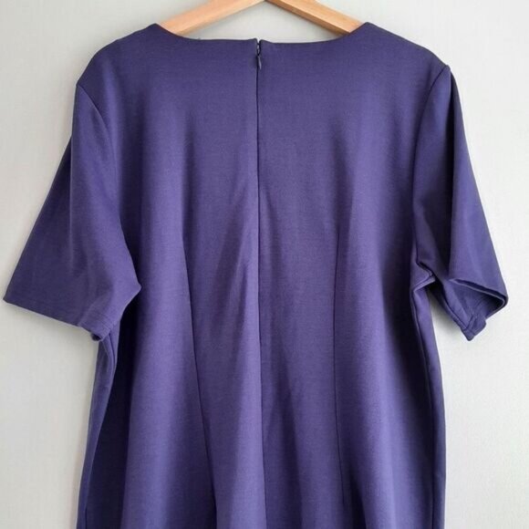 LENNIE Scoop Neck Midi Length Dress Soft Fabric Blue / Purple Sz XL Flawed - Picture 8 of 12